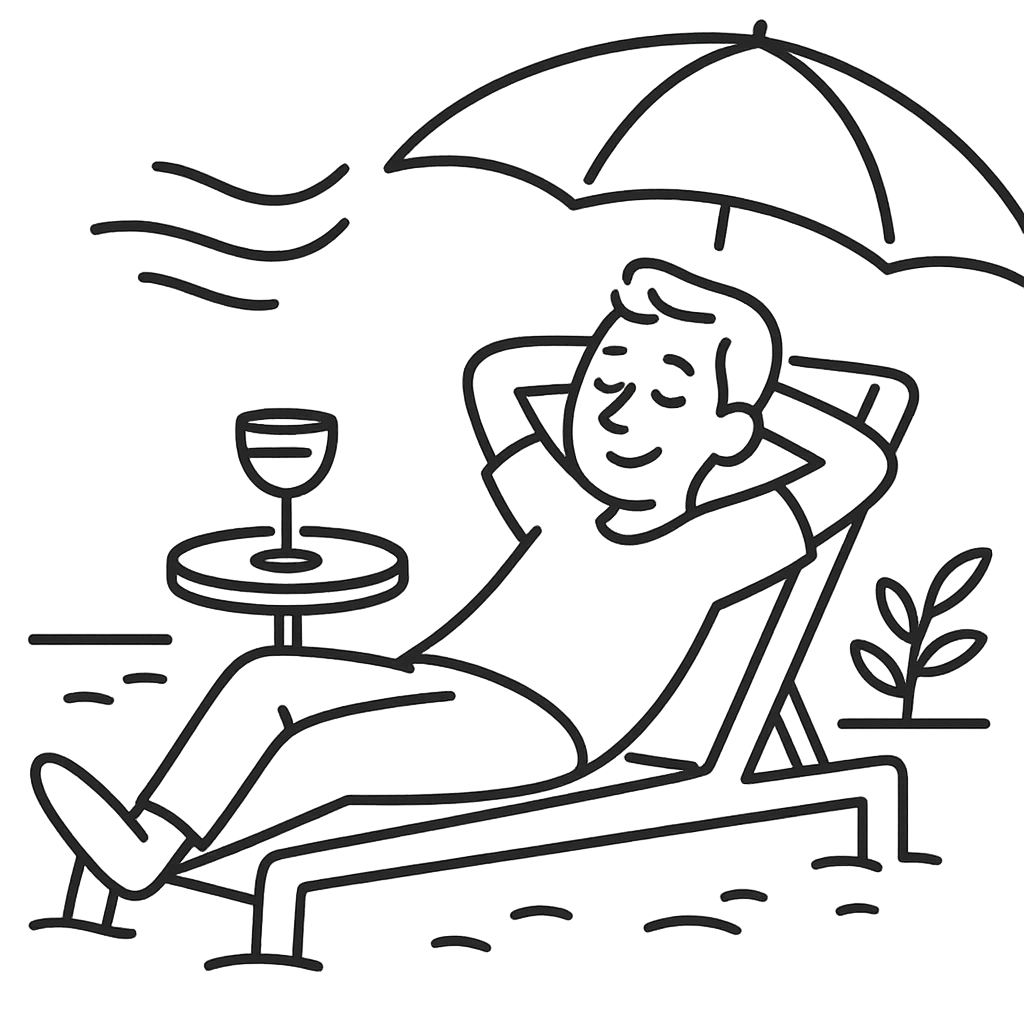 Person relaxing on beach